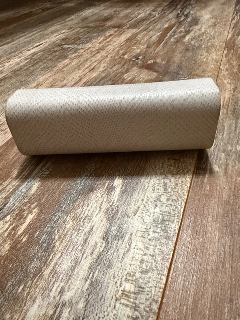 Jimmy Choo Cream Textured Sunglasses Case with Gold Trim